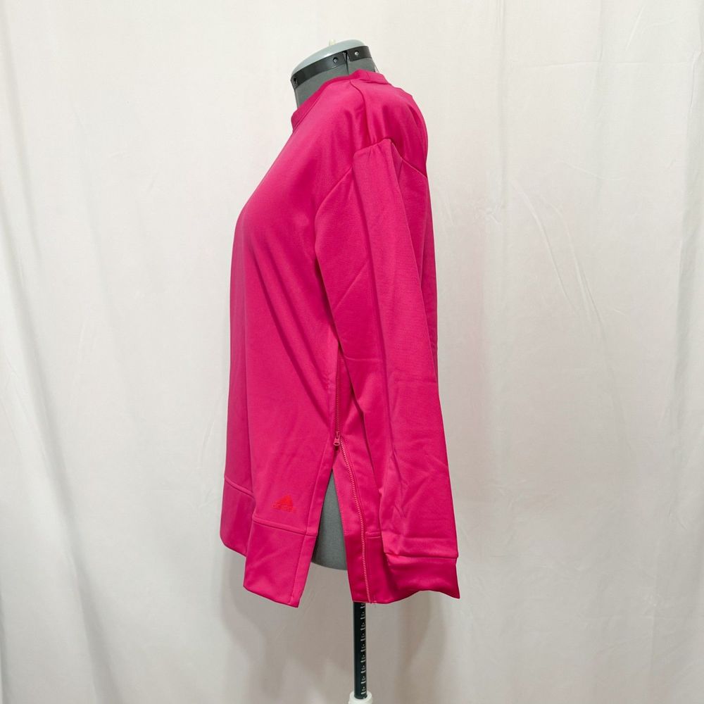 Adidas NWT Sz M Magenta Vivid Red Women's Aeroready Crew Neck Sweater - Picture 9 of 13